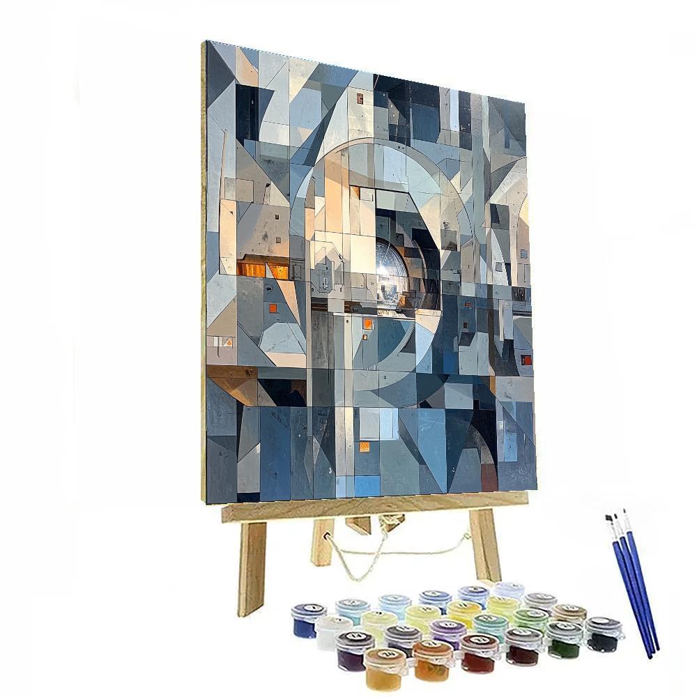 Picasso Inspired Cubist Space Station paint by number