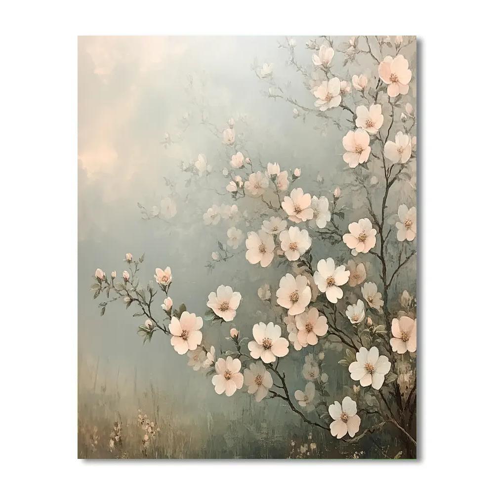 Leonardo Da Vinci Inspired Orchard Blossoms In Mist painting number kit