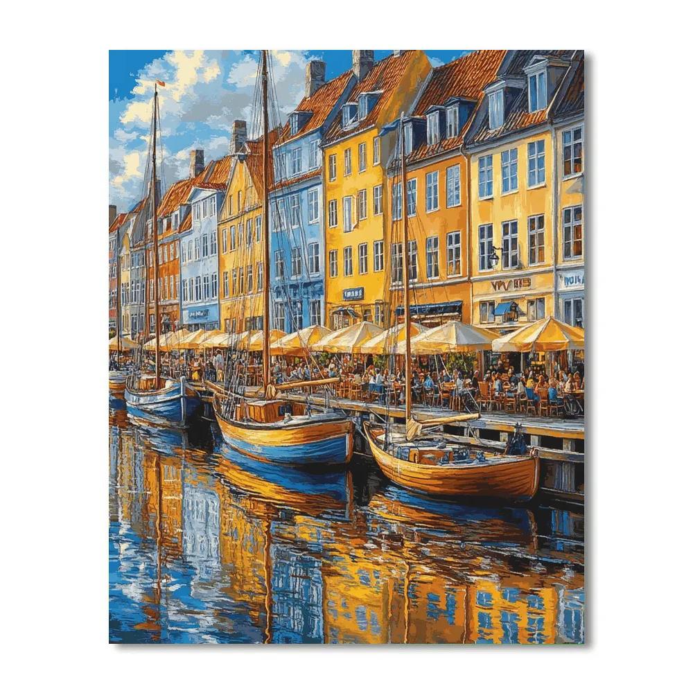 Nyhavn Waterfront Copenhagen Denmark Paint by numbers kits
