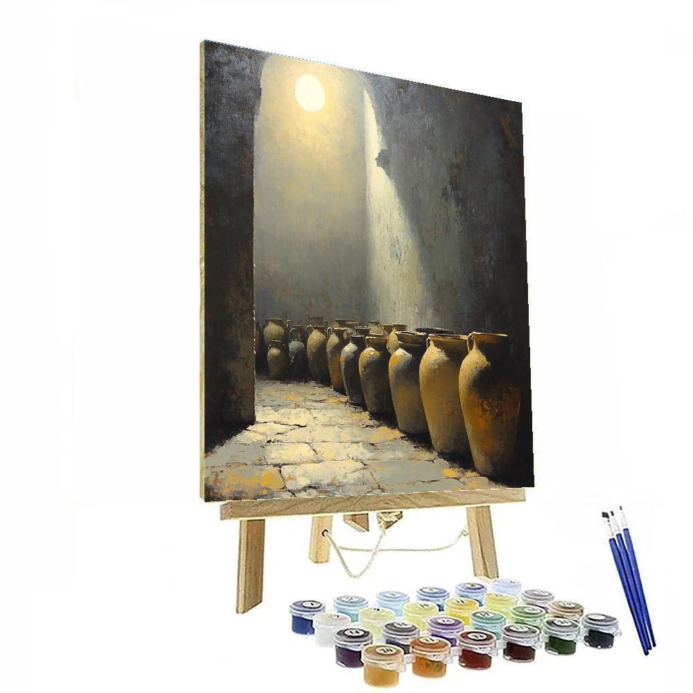 Diego Velazquez Inspired Moonlit Pantry Of Earthen Vessels Numbered painting kits