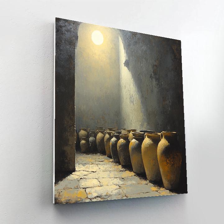 Diego Velazquez Inspired Moonlit Pantry Of Earthen Vessels Numbered painting kits