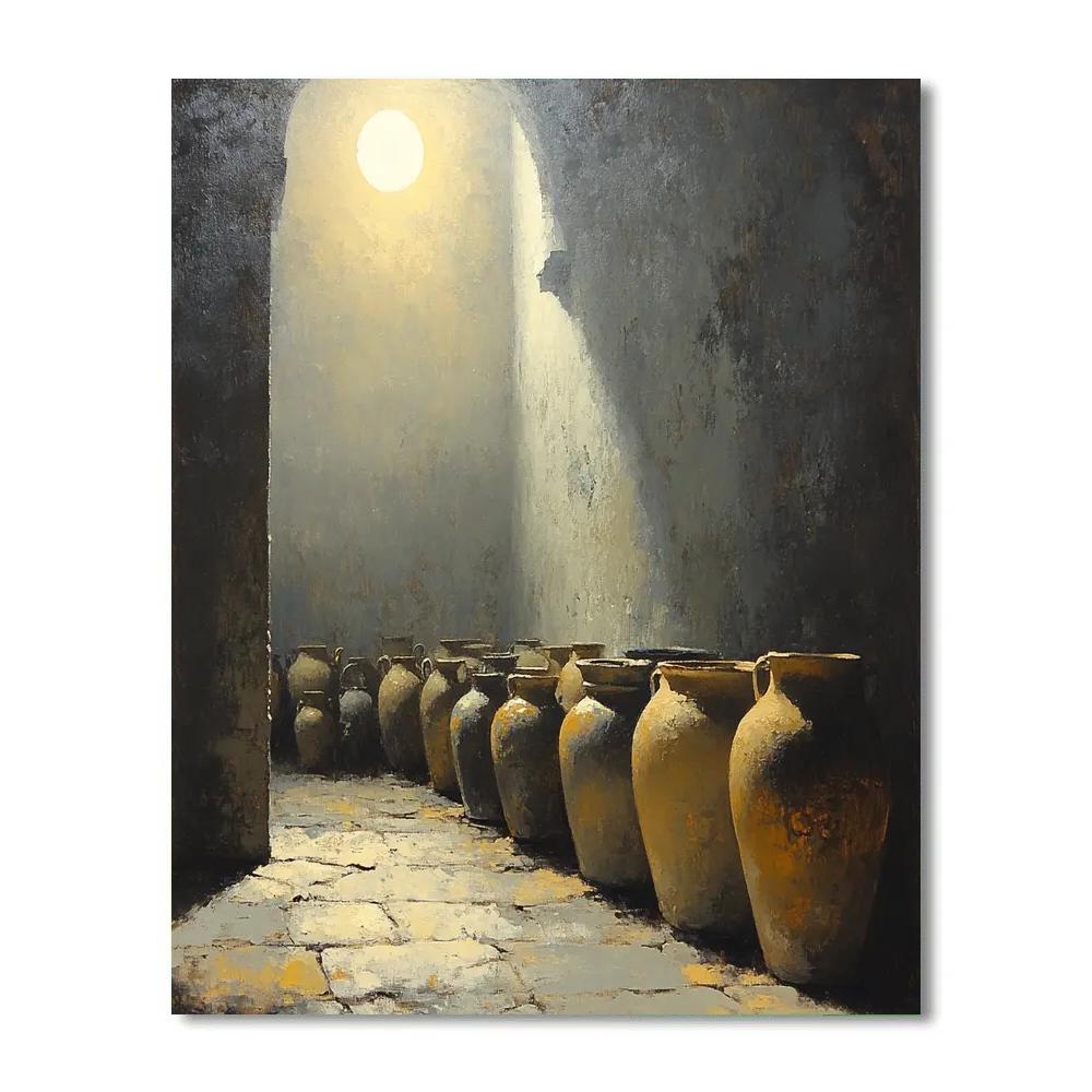 Diego Velazquez Inspired Moonlit Pantry Of Earthen Vessels Numbered painting kits