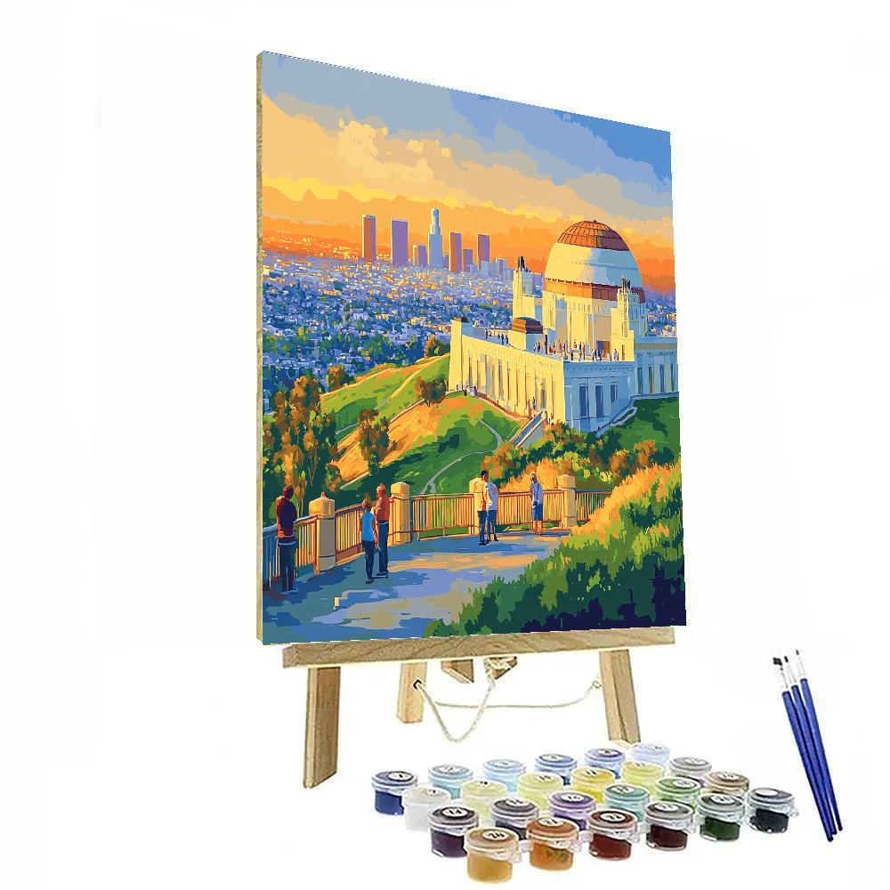 Griffith Observatory Skyline View Los Angeles United States Paint by numbers art