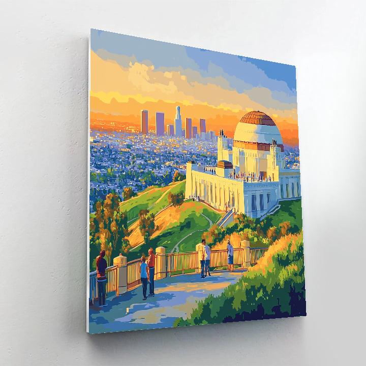 Griffith Observatory Skyline View Los Angeles United States Paint by numbers art