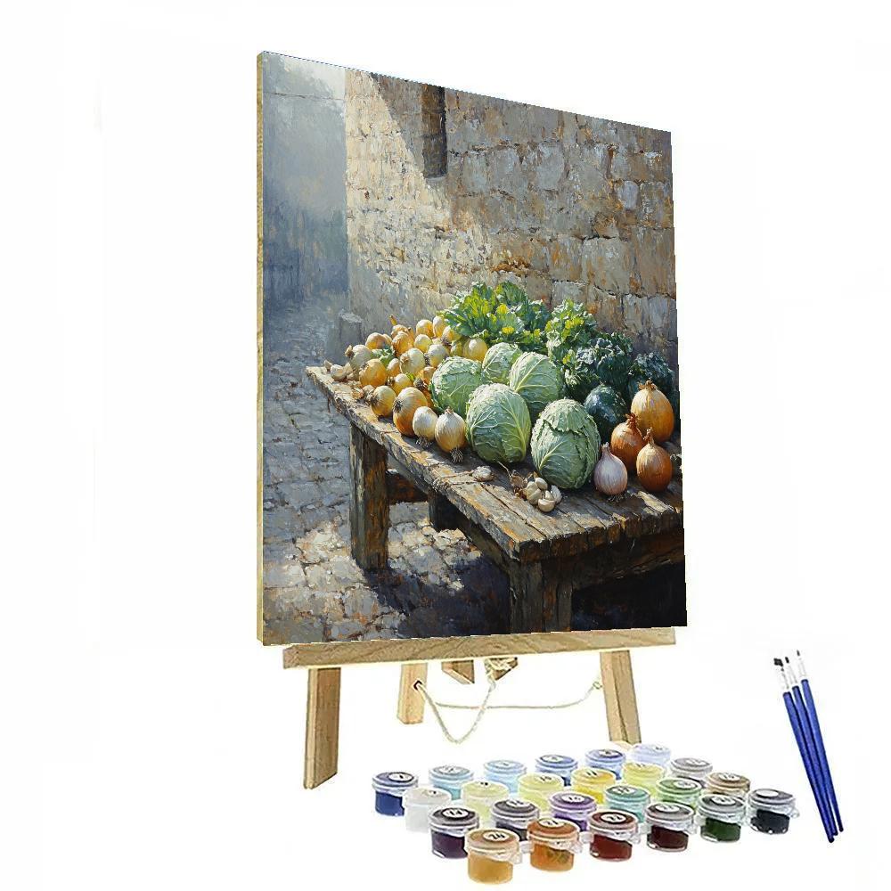 Diego Velazquez Inspired Dawn Market Of Silent Vegetables paint by color