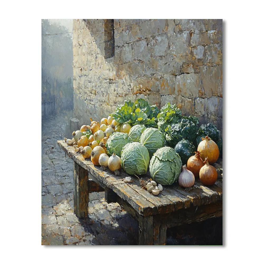 Diego Velazquez Inspired Dawn Market Of Silent Vegetables paint by color