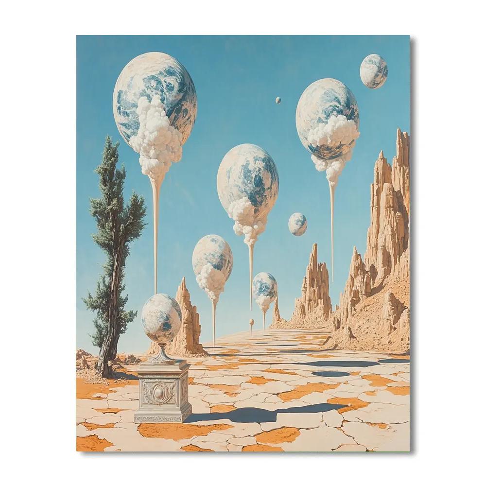 Salvador Dali Inspired Melting Planets Desert Painting by numbers kit