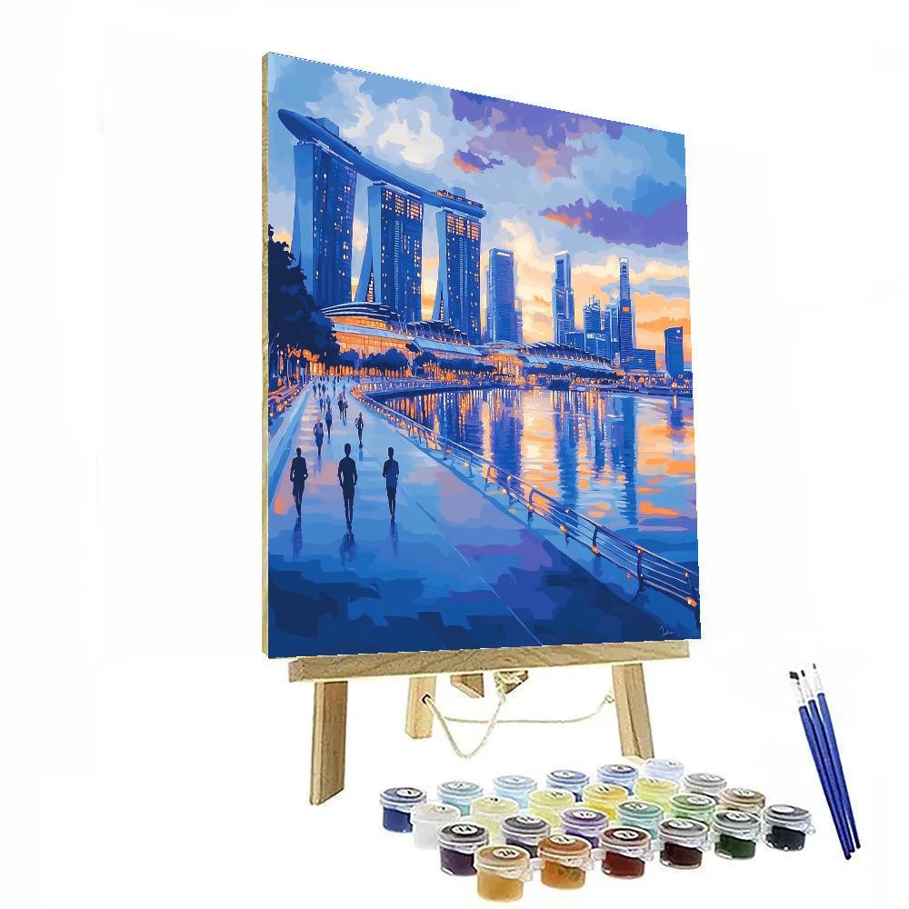 Marina Bay Waterfront Skyline Singapore Painting by numbers kit