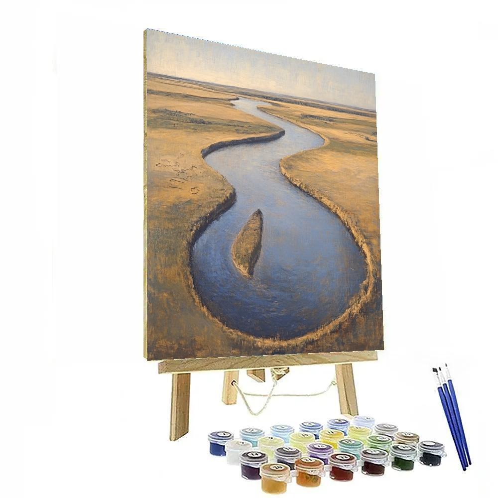 Leonardo Da Vinci Inspired River Meanders Paint by numbers art