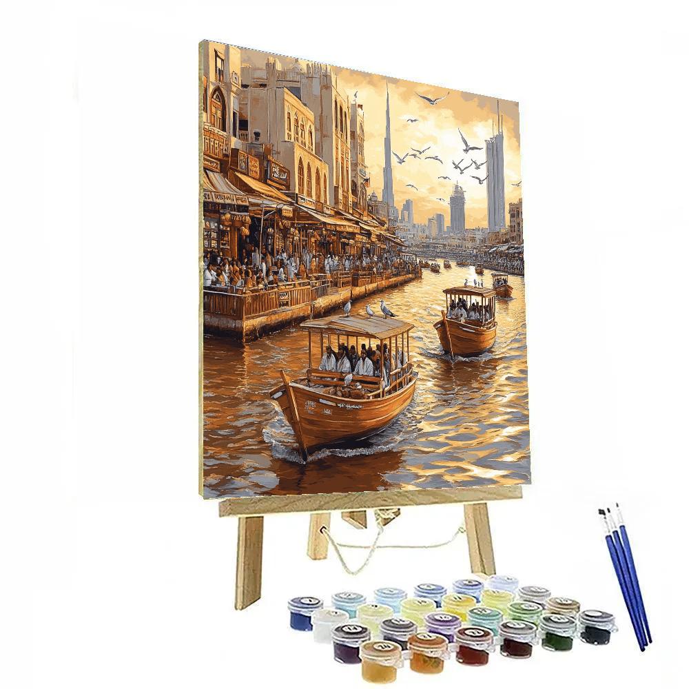 Old Dubai Creek Abra Crossing Dubai United Arab Emirates paint by numbers