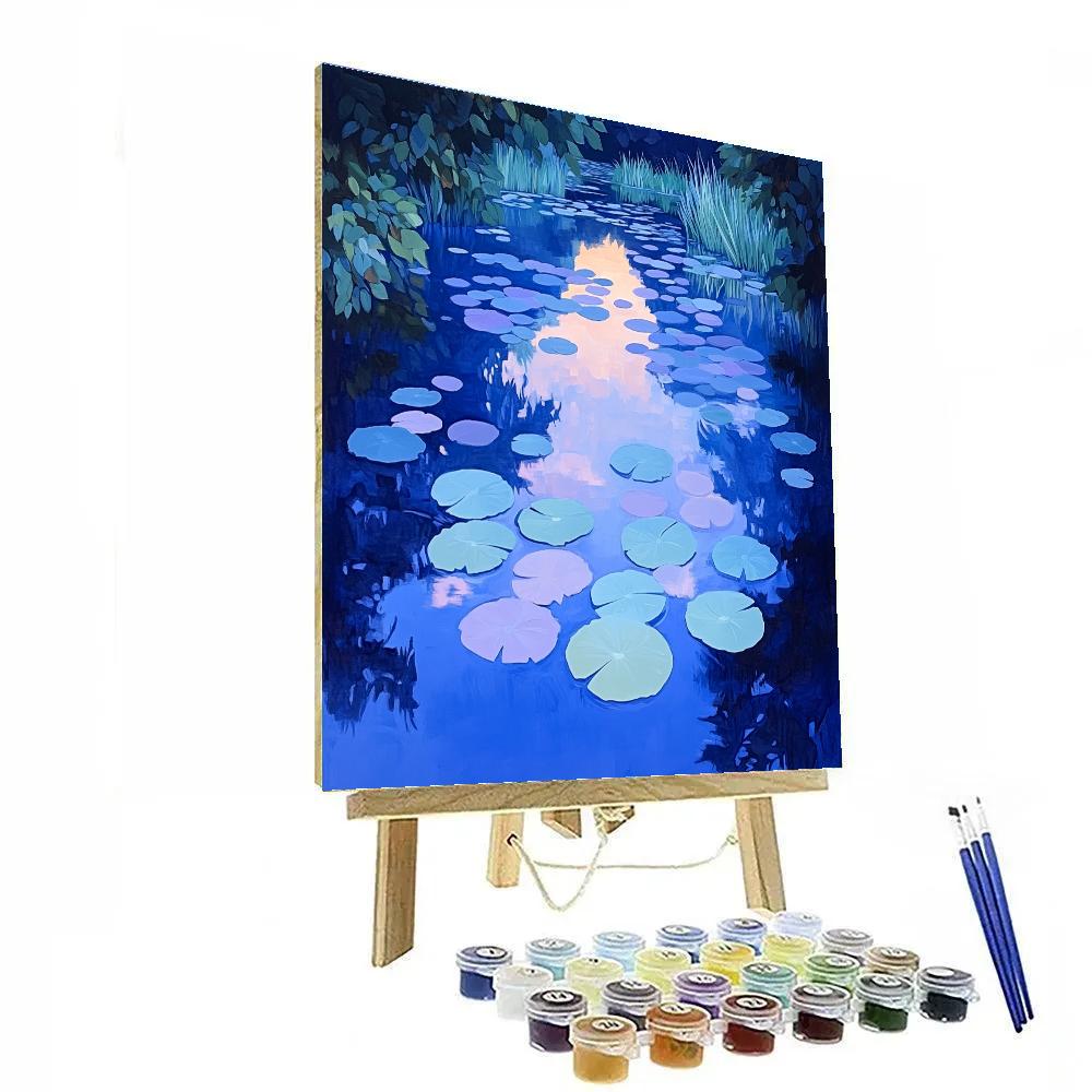 Claude Monet Inspired Lavender Evening Water Garden Paint by numbers art