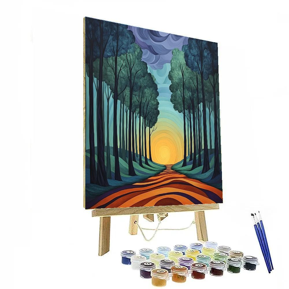 Edvard Munch Inspired Enchanted Forest Of Liminal Dawn DIY paint by numbers