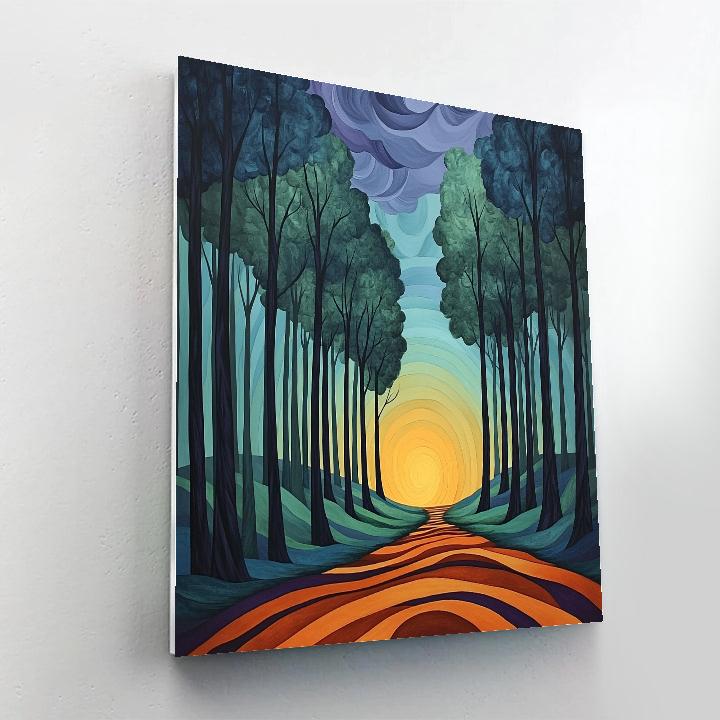 Edvard Munch Inspired Enchanted Forest Of Liminal Dawn DIY paint by numbers