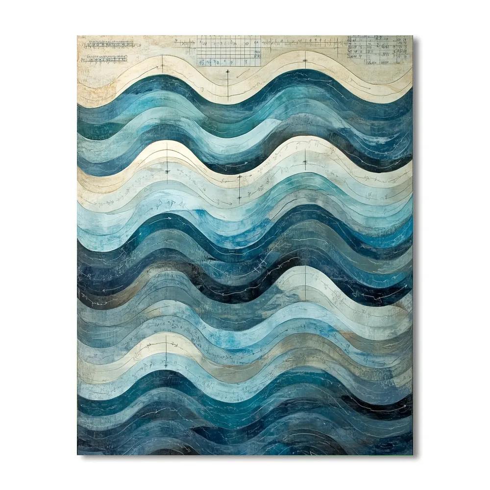 Leonardo Da Vinci Inspired Ocean Currents Map paint by color