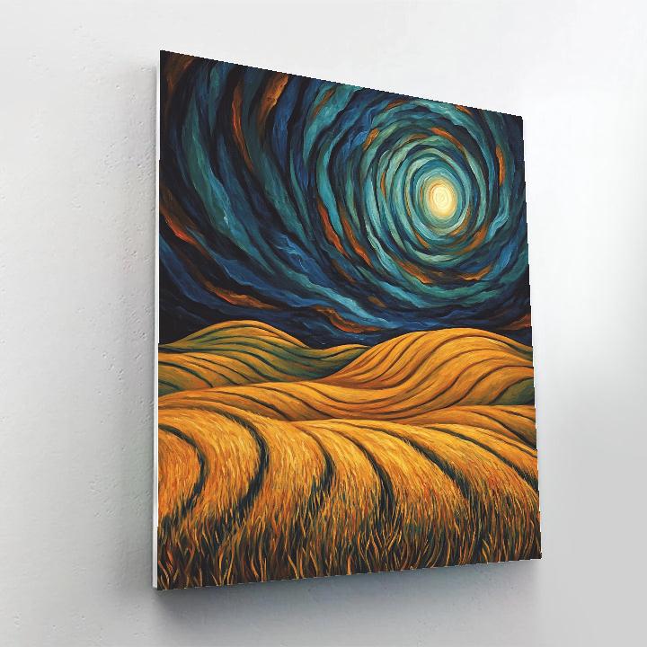 Edvard Munch Inspired Cosmic Storm Over Restless Fields Paint by numbers art