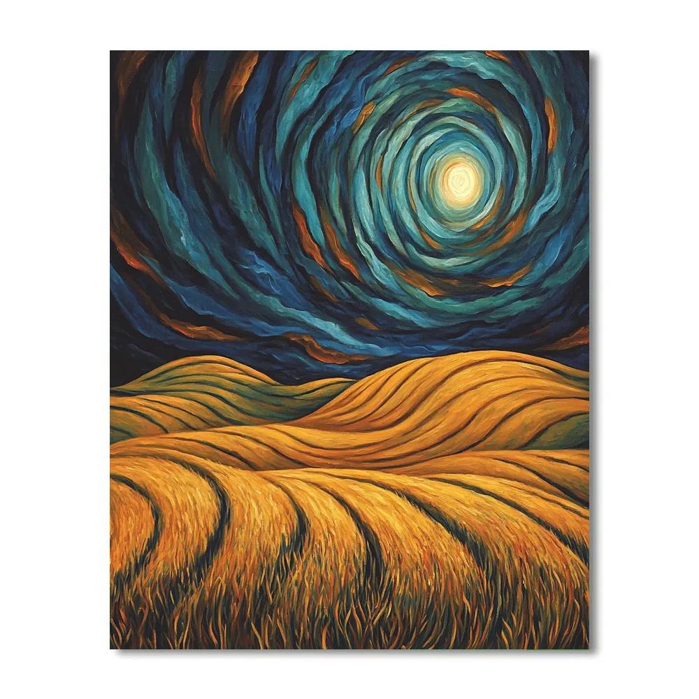 Edvard Munch Inspired Cosmic Storm Over Restless Fields Paint by numbers art