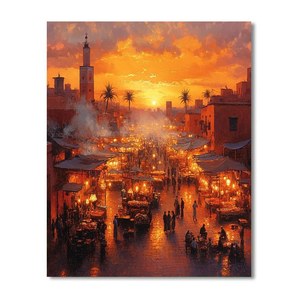 Jemaa El Fna Square Marrakesh Morocco DIY paint by numbers