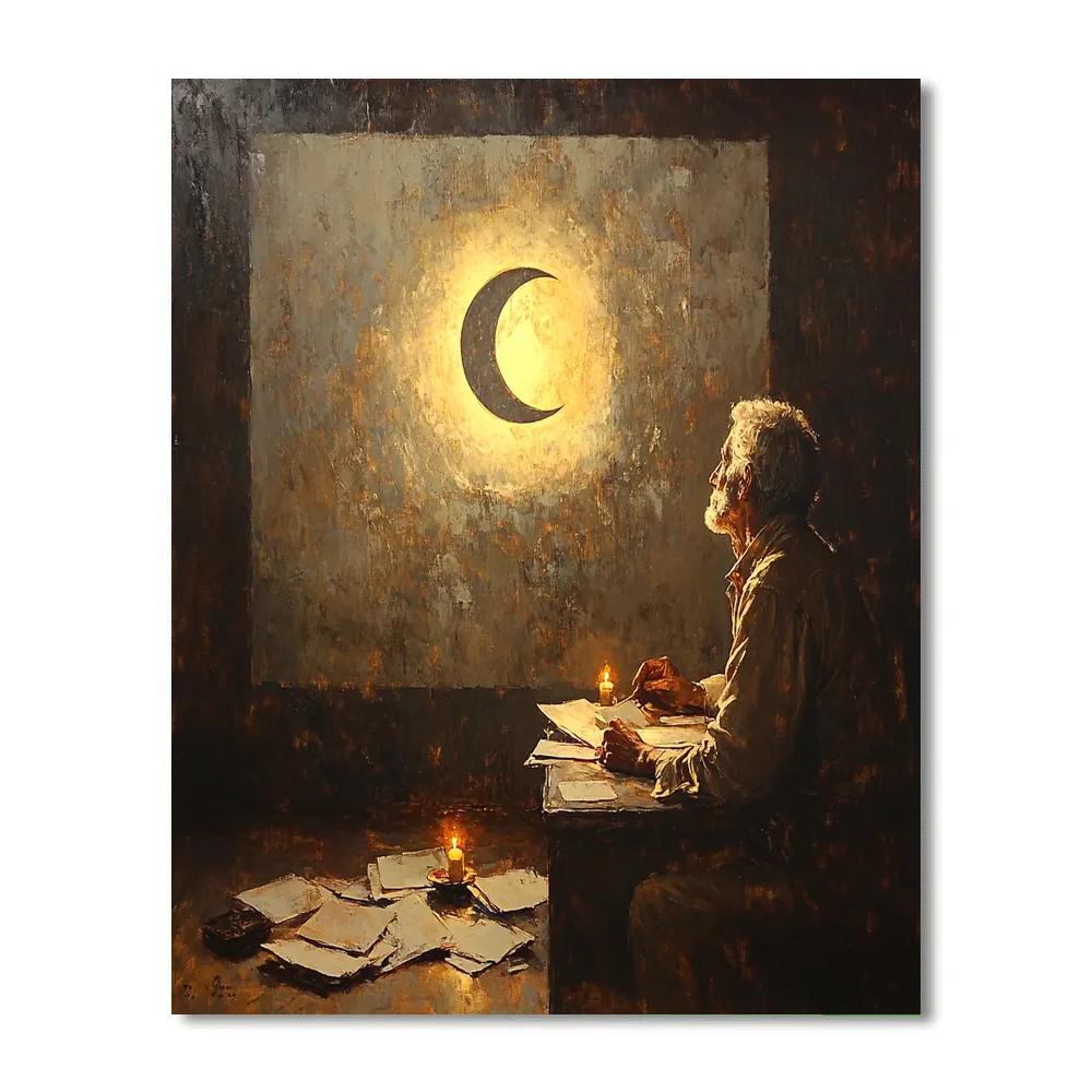 Rembrandt Inspired Candlelit Eclipse Study DIY paint by numbers