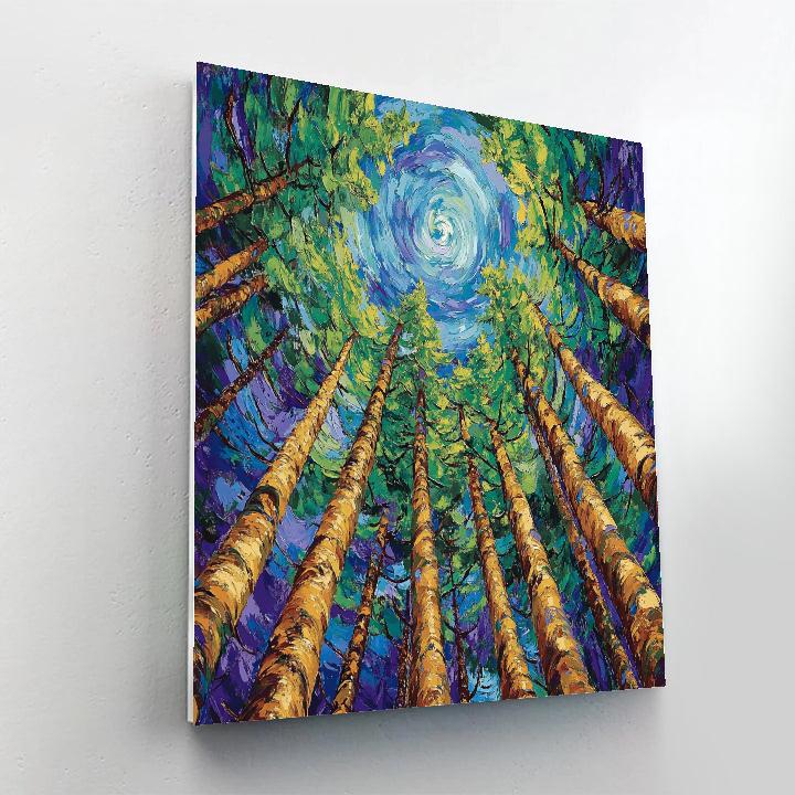 Emily Carr Inspired Cathedral Grove Skywhorls DIY paint by numbers