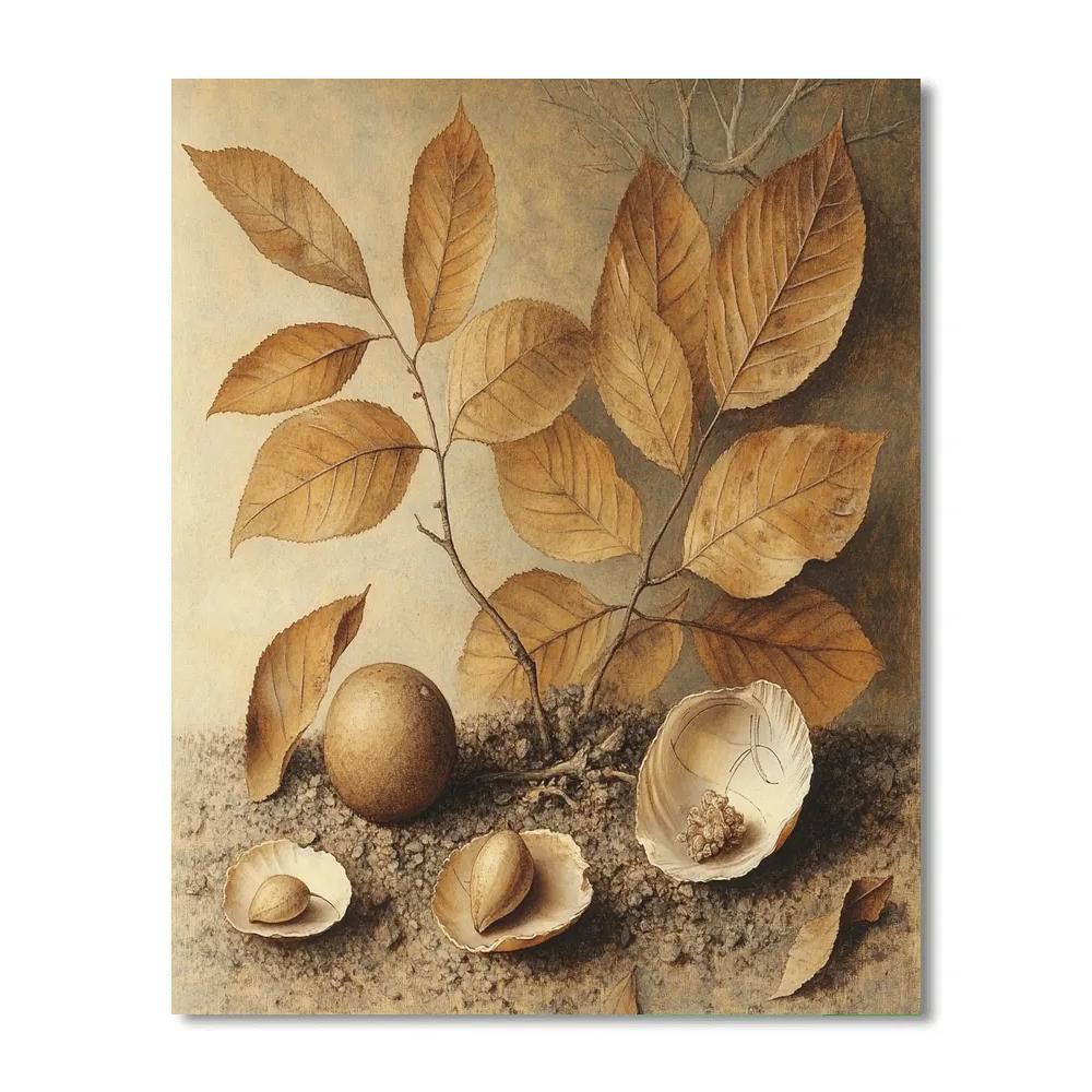 Leonardo Da Vinci Inspired Orchard Still Life Without Objects paint by numbers