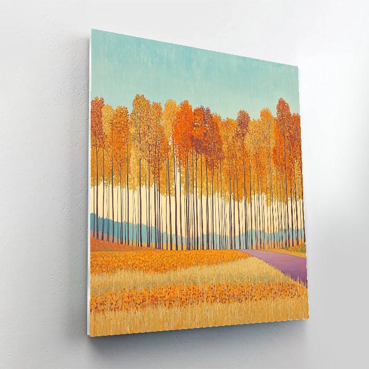 Claude Monet Inspired Autumn Poplar Avenue DIY paint by numbers