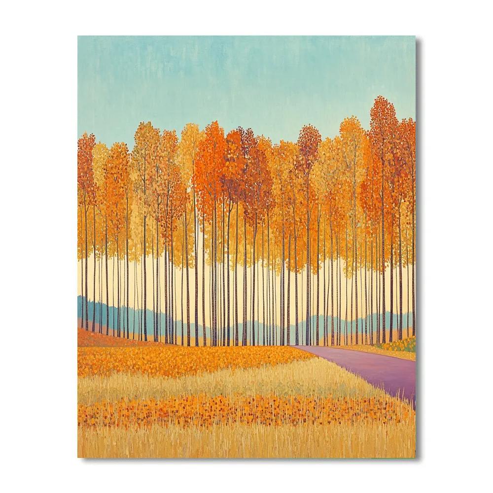 Claude Monet Inspired Autumn Poplar Avenue DIY paint by numbers