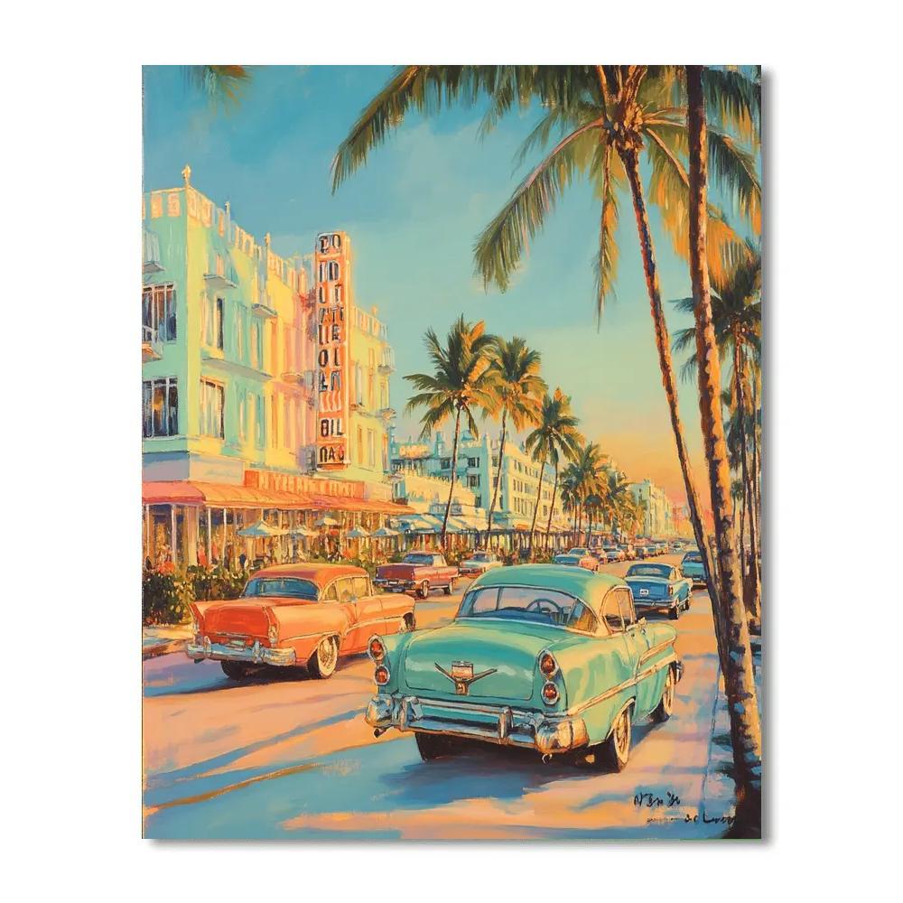 South Beach Art Deco District Miami United States DIY paint by numbers