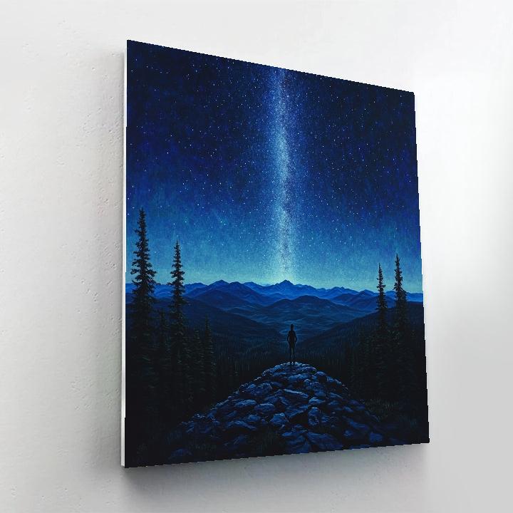 Caspar David Friedrich Inspired Night Hiker And Milky Way Paint by numbers artCaspar David Friedrich Inspired Night Hiker And Milky Way - DIY Painting By Numbers Kit - Image 2