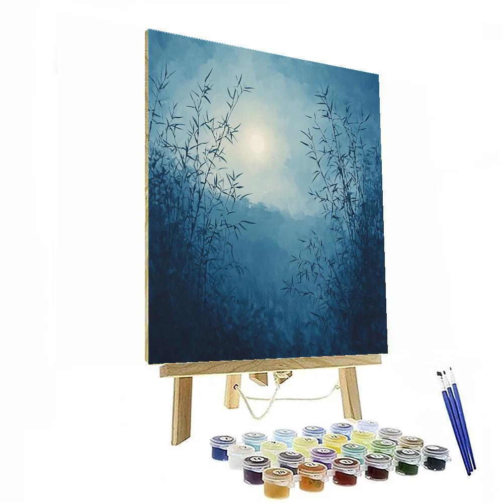 Zhao Mengfu Inspired Moonlit Bamboo Whispers Painting by numbers kit
