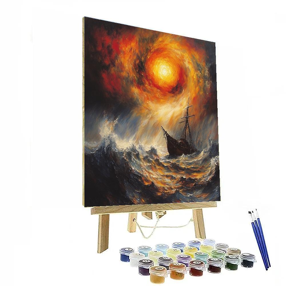 JMW Turner Inspired Solar Storm At Sea DIY paint by numbers