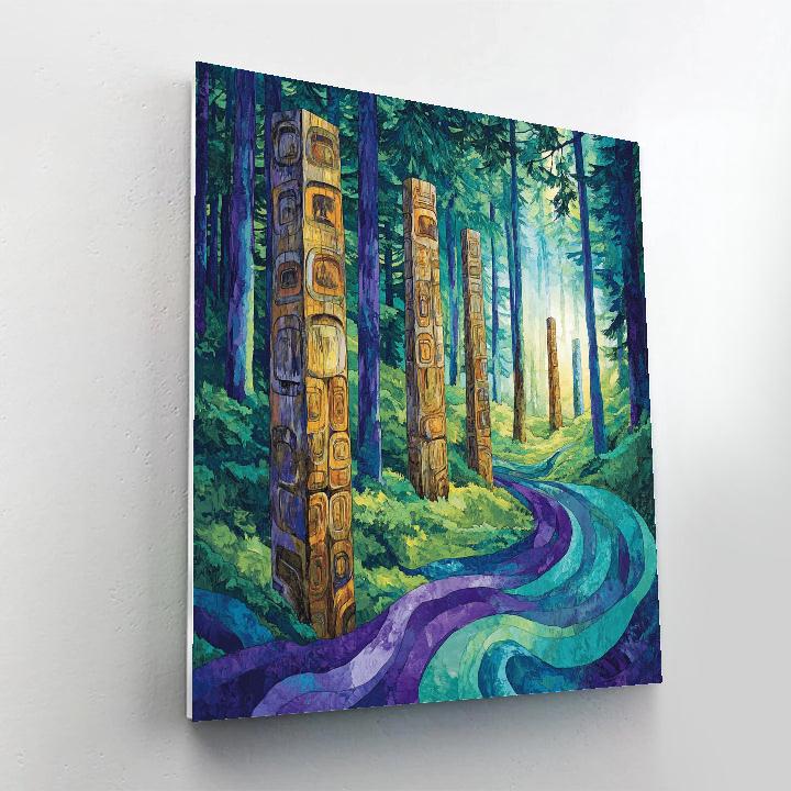 Emily Carr Inspired Totem Ridge Forest Veil Paint by numbers kits
