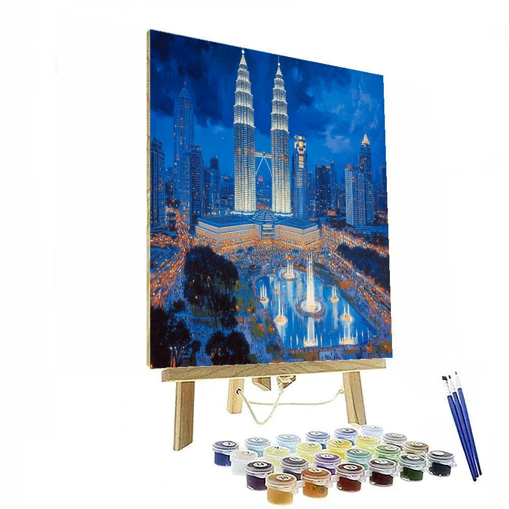 Petronas Towers City Center Kuala Lumpur Malaysia DIY paint by numbers