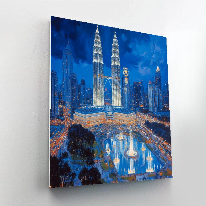 Petronas Towers City Center Kuala Lumpur Malaysia DIY paint by numbers