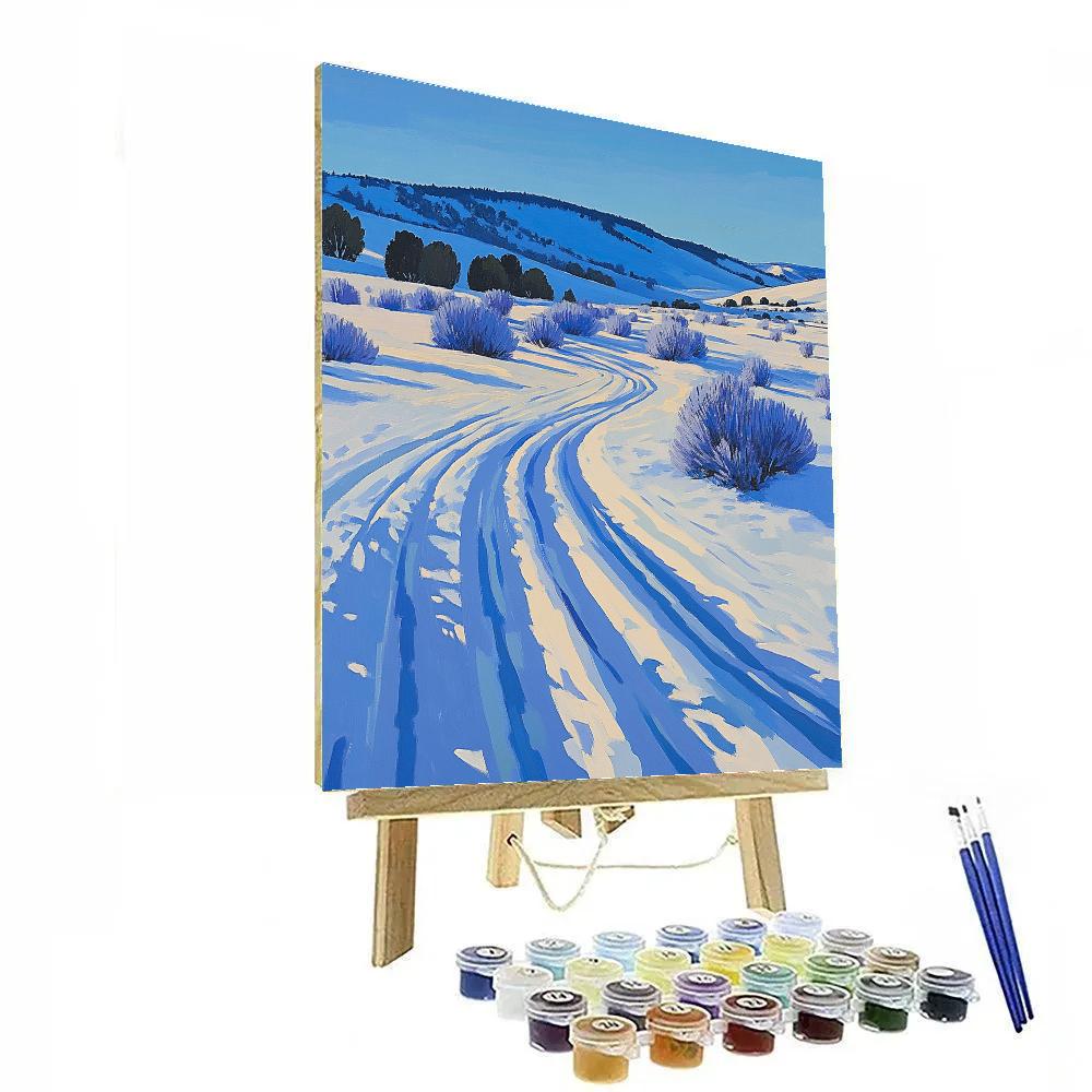 Claude Monet Inspired Snowy Meadow Blue Shadows Number painting