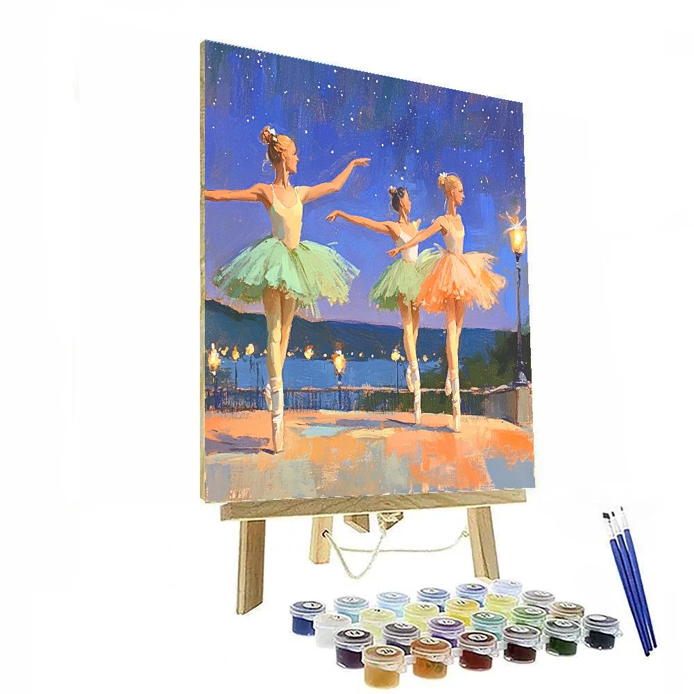 Edgar Degas Inspired Ballet Under Starlight paint by numbers