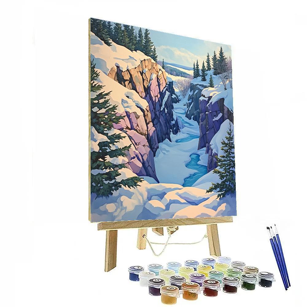Franklin Carmichael Inspired Winter Light On Granite Valley DIY paint by numbers