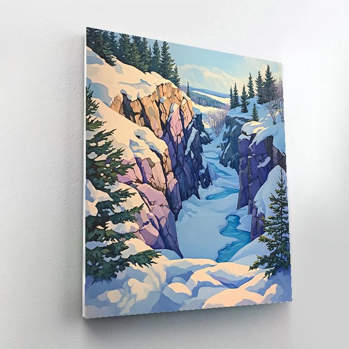 Franklin Carmichael Inspired Winter Light On Granite Valley DIY paint by numbers