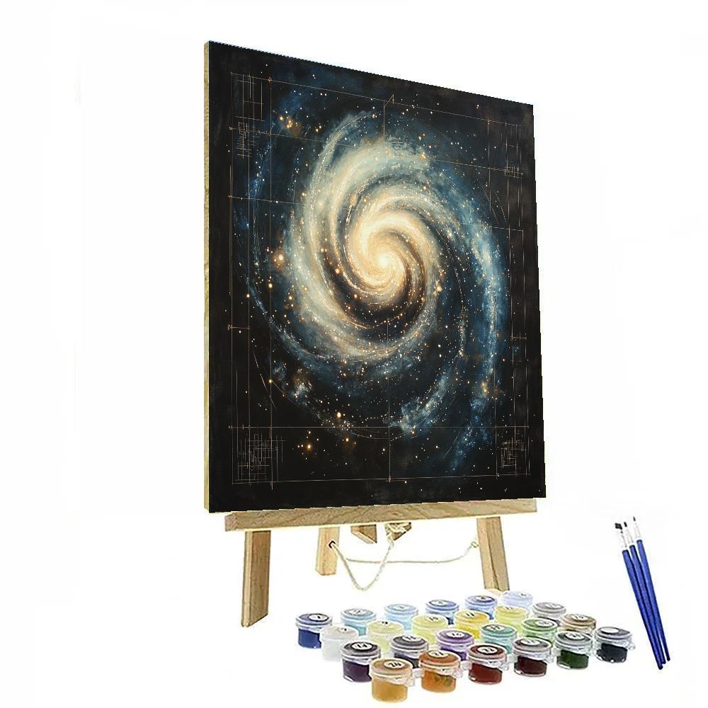 Leonardo Da Vinci Inspired Spiral Galaxy Draft Painting by numbers kit