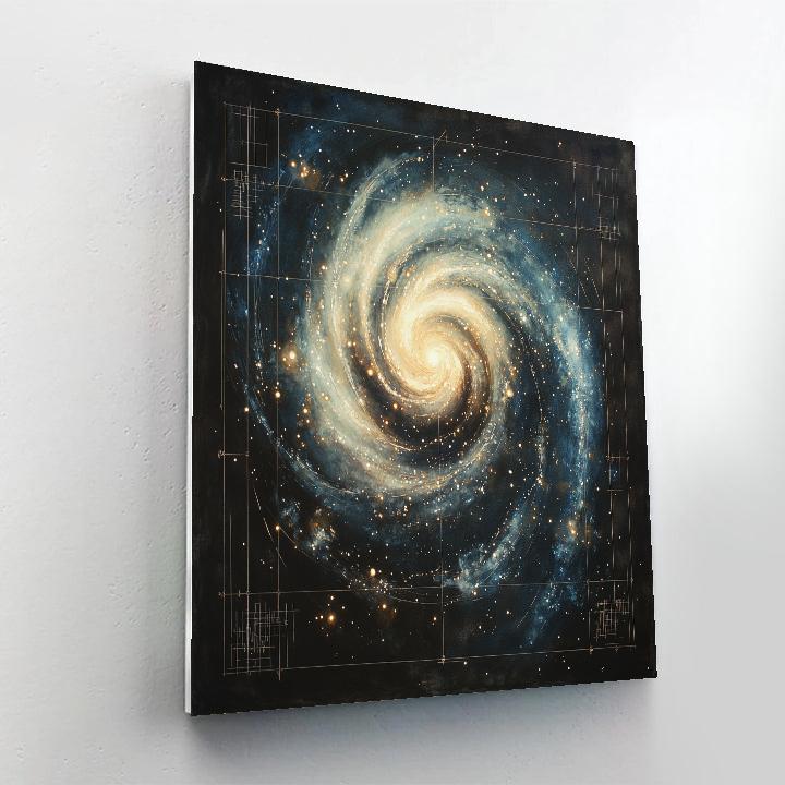 Leonardo Da Vinci Inspired Spiral Galaxy Draft Painting by numbers kit