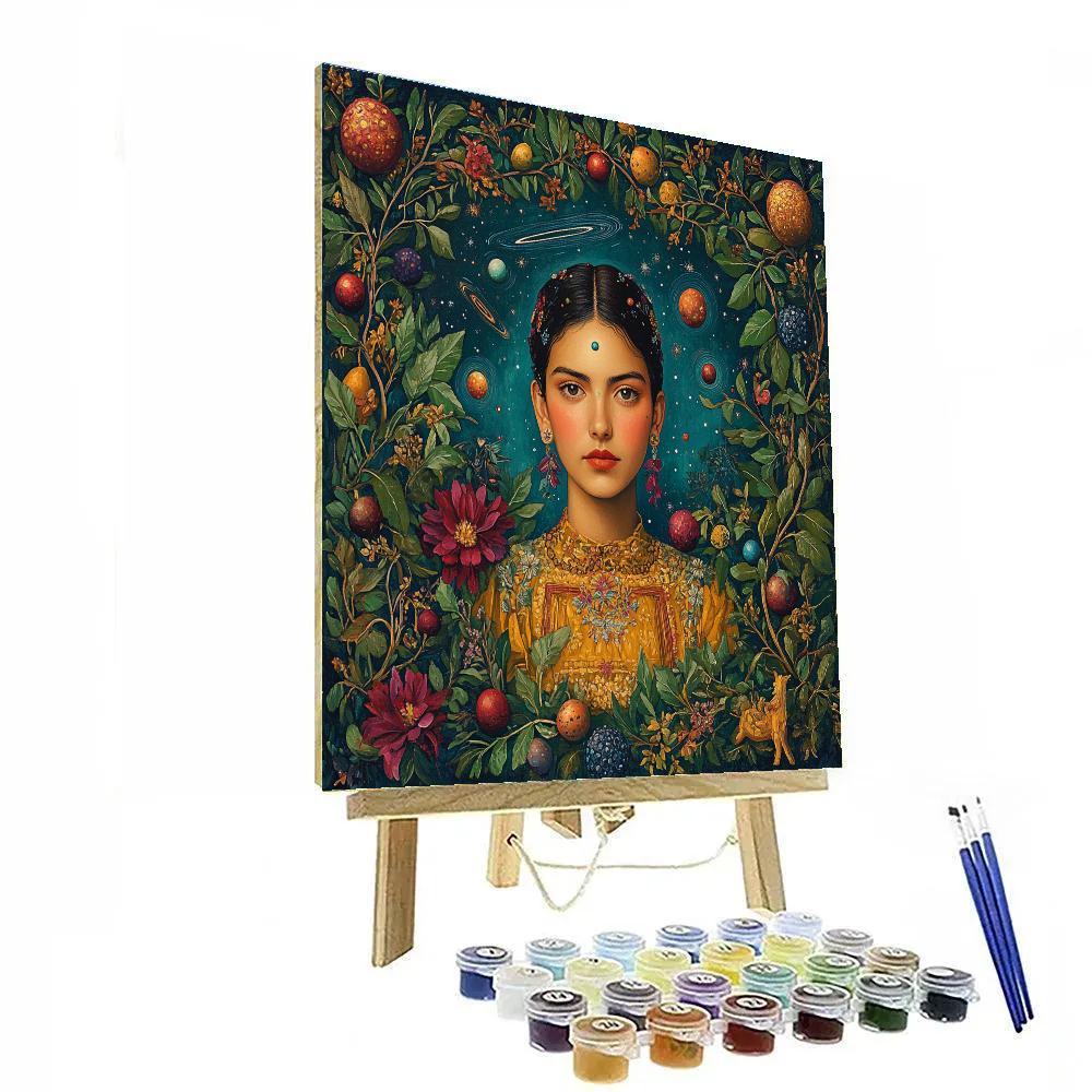 Frida Kahlo Inspired Cosmic Self Portrait With Comets Paint by numbers kits
