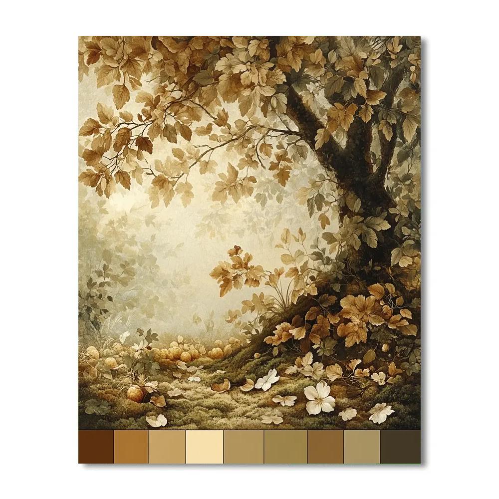Leonardo Da Vinci Inspired Orchard Floor Carpets Numbered painting kits