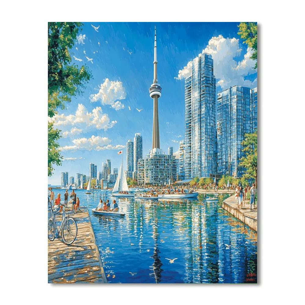 CN Tower Lakefront View Toronto Canada Painting by numbers kit