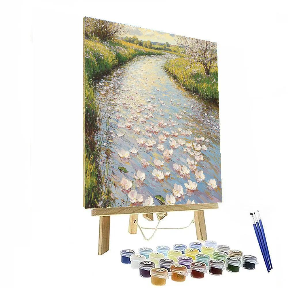 Claude Monet Inspired Spring River Blossom Drift Paint by numbers kits