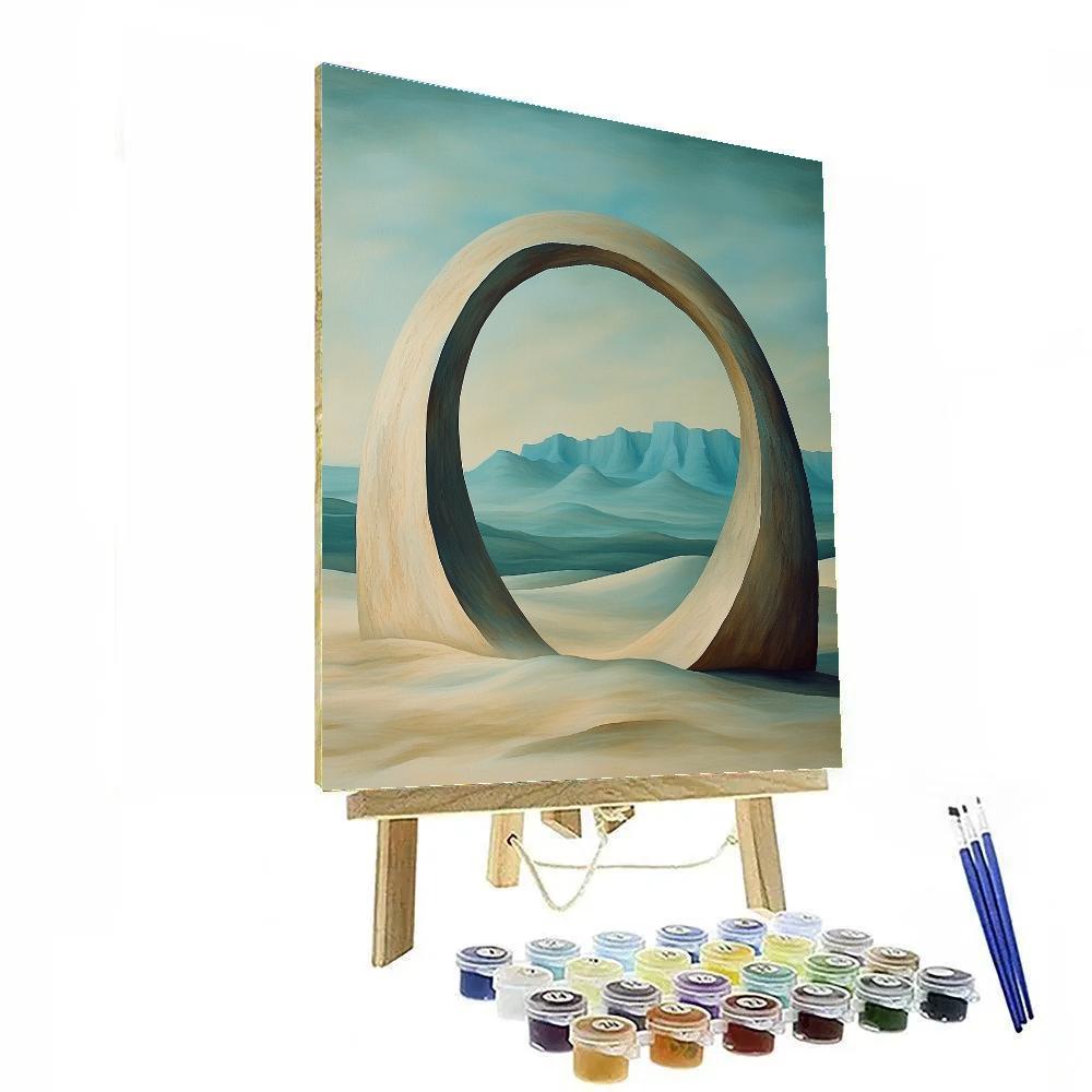 Georgia O Keeffe Inspired Bone Arch Over Turquoise Mesa DIY paint by numbers