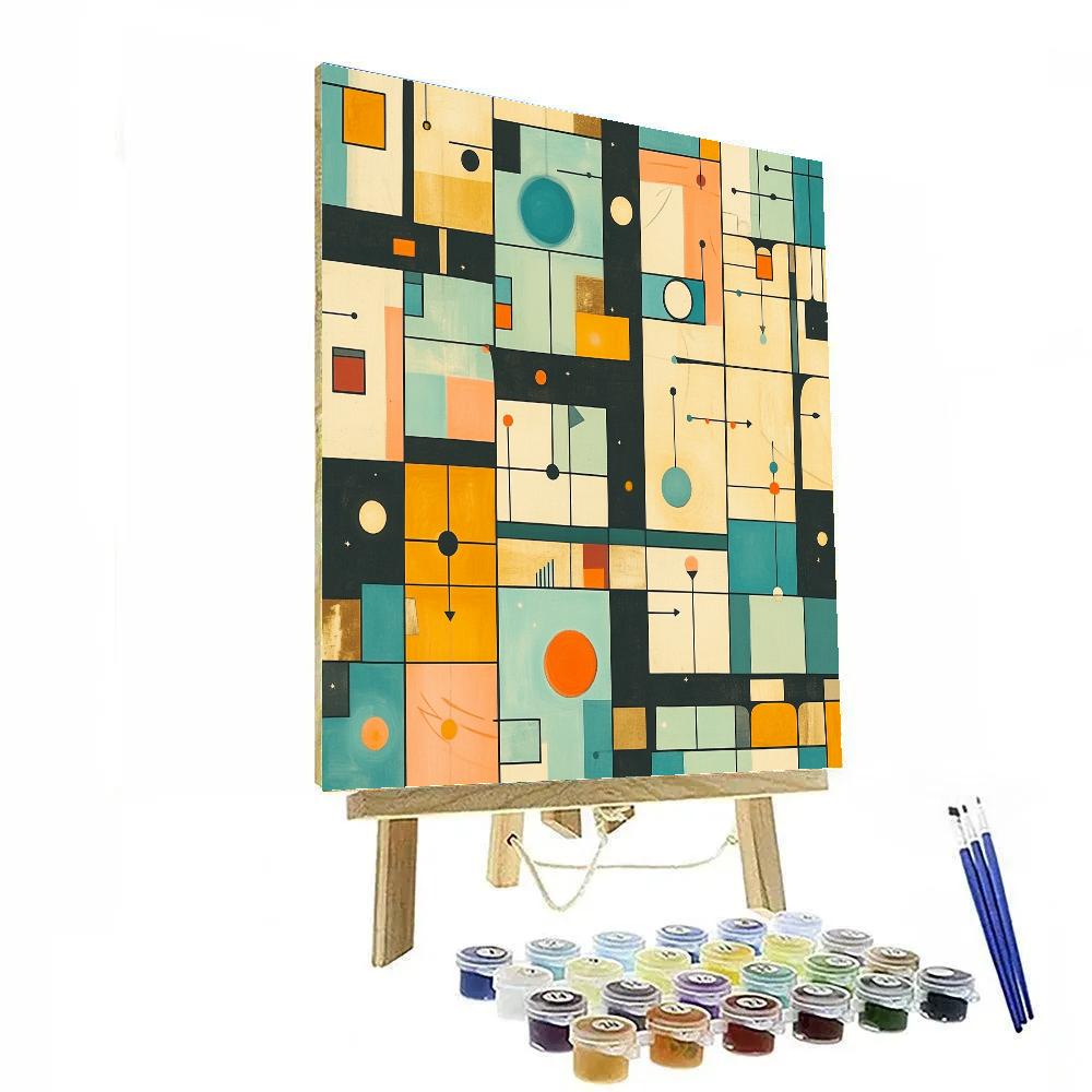 Paul Klee Inspired Planetary City Map paint by color