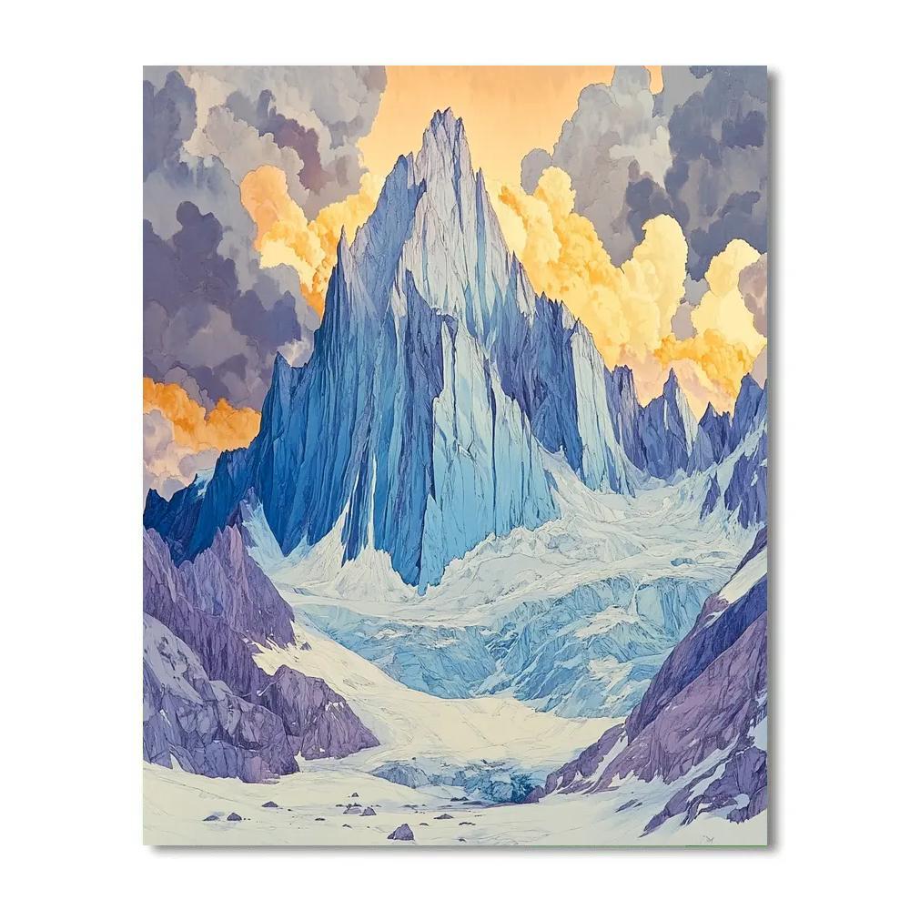 Frederick Varley Inspired Storm Break Over Glacier Peak paint by color
