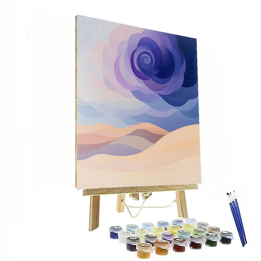 Georgia O Keeffe Inspired Violet Cloud Spiral Above Dune Ridge DIY paint by numbers
