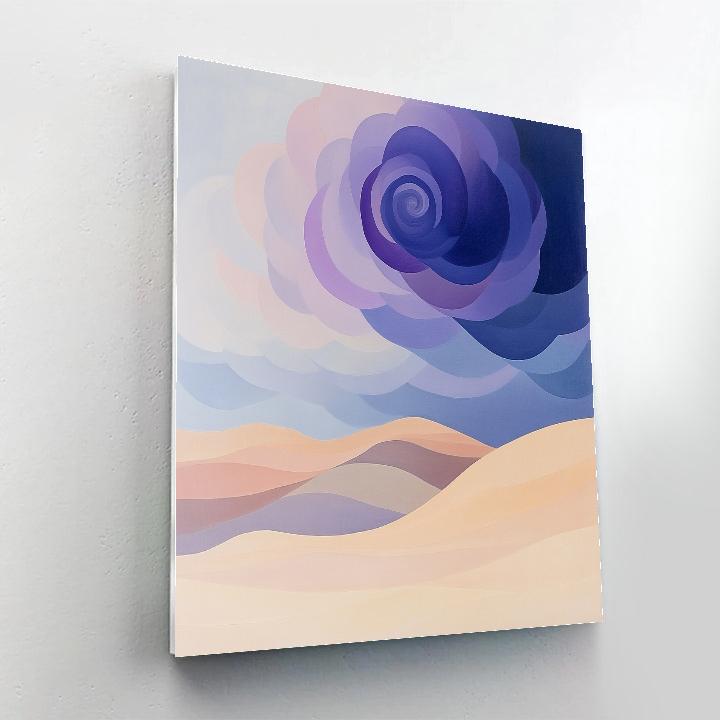 Georgia O Keeffe Inspired Violet Cloud Spiral Above Dune Ridge DIY paint by numbers