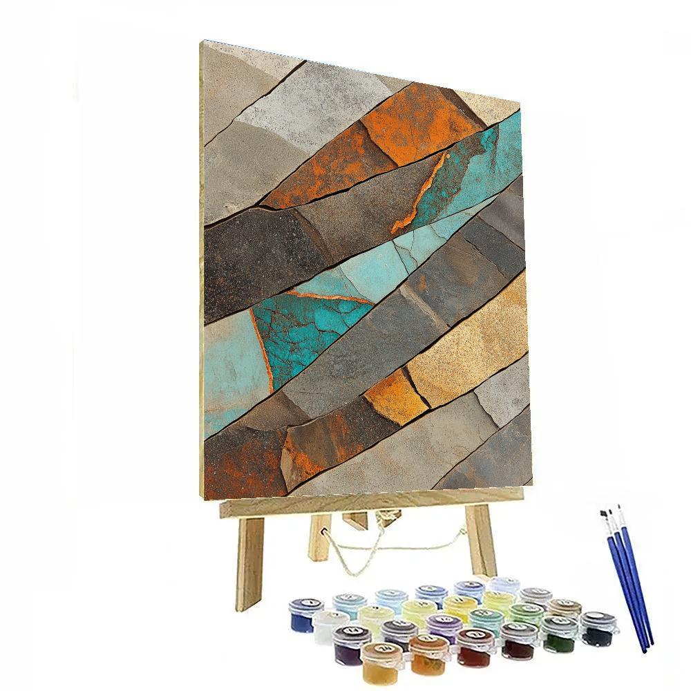 Leonardo Da Vinci Inspired Mineral Vein Cross Section Paint by numbers art