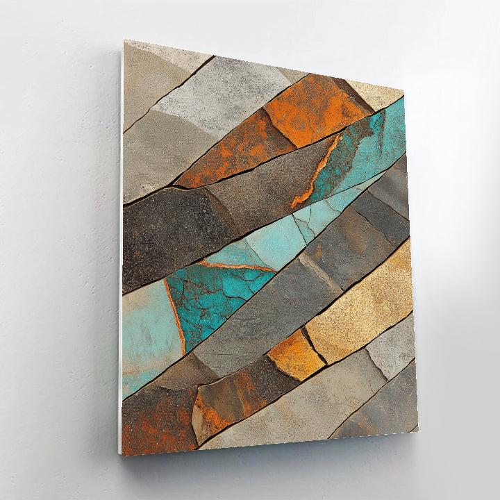 Leonardo Da Vinci Inspired Mineral Vein Cross Section Paint by numbers art